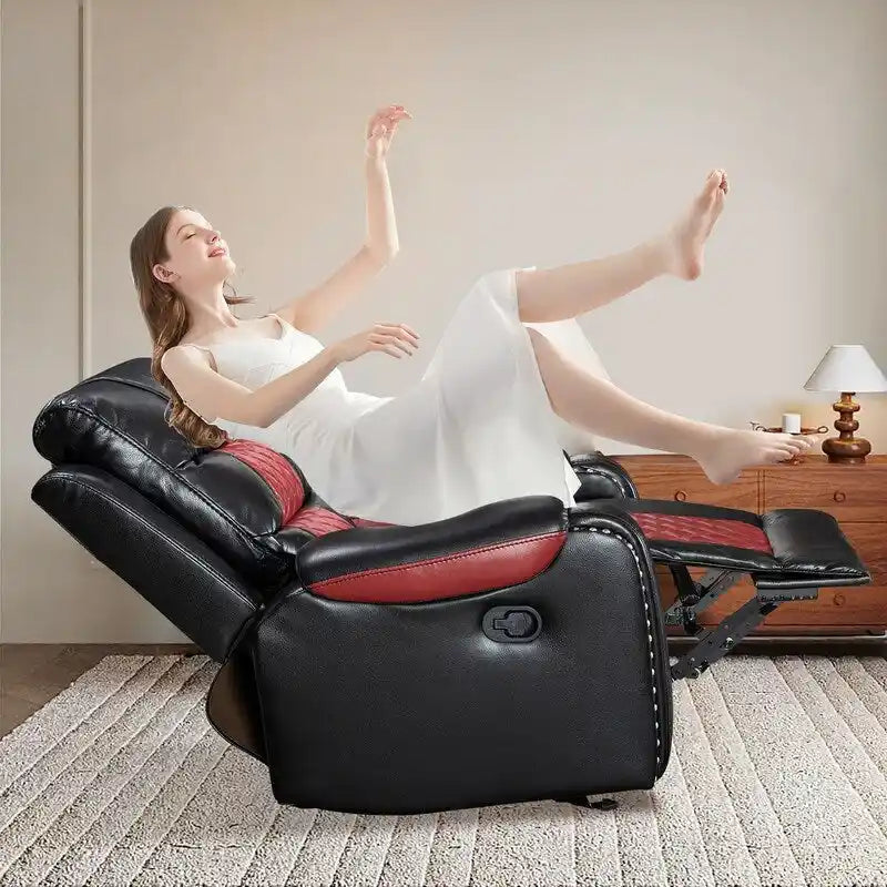 Grand fauteuil inclinable en similicuir de style américain pour salon