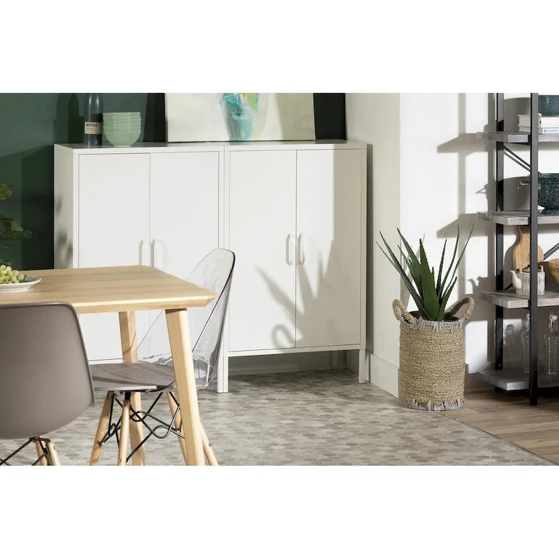 Armoire de rangement métallique à 2 portes avec étagères réglables