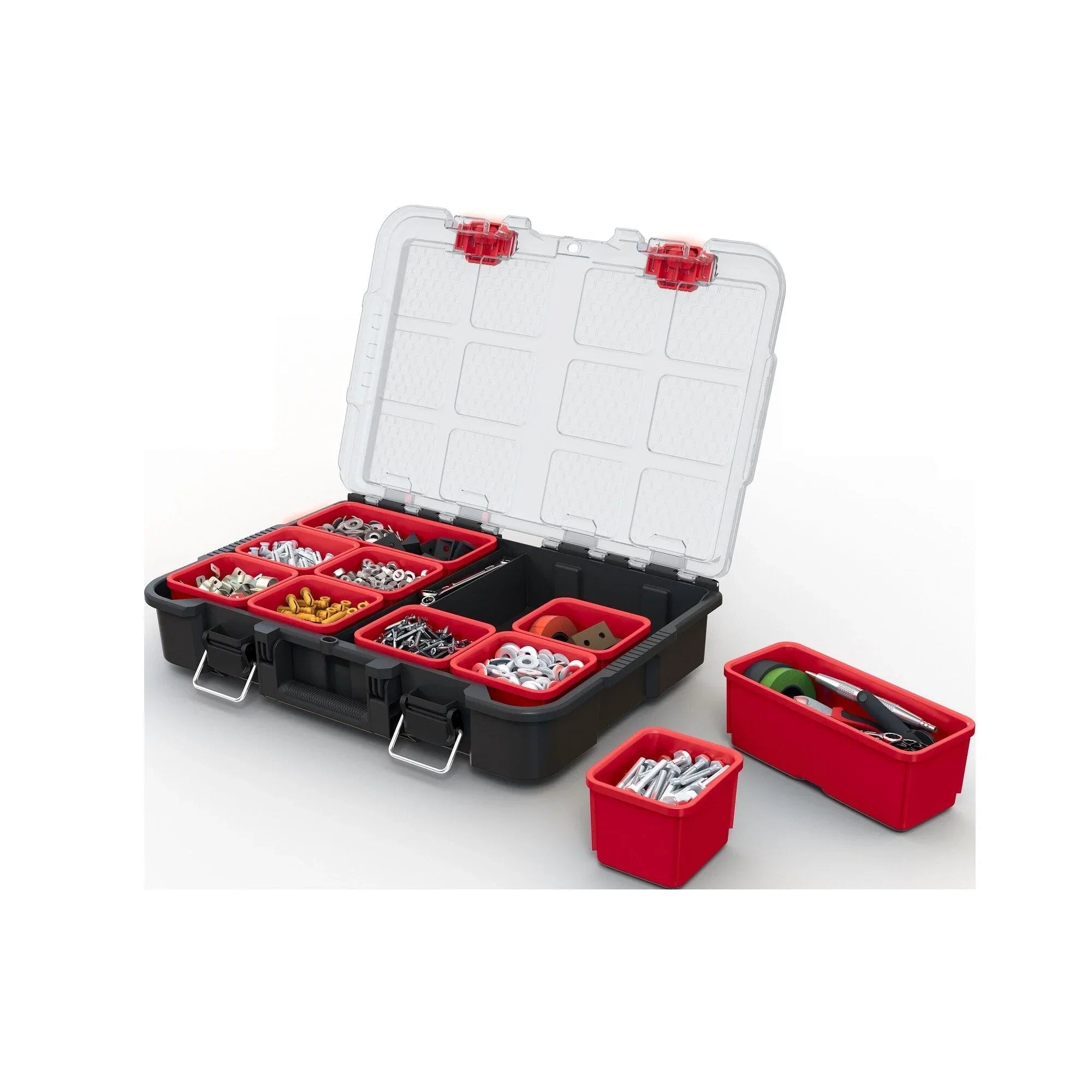 Keter Stack-n-Roll – Système modulaire 3 pièces de rangement et d'organisation d'outils mobile en résine durable
