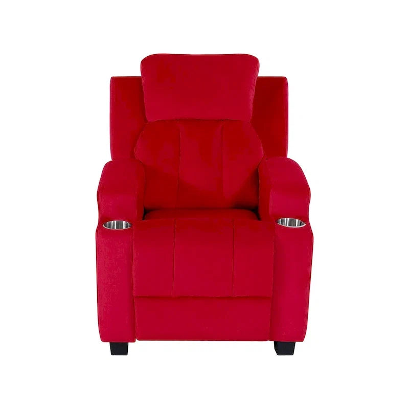 Fauteuil inclinable de luxe pour enfants avec repose-pieds, appuie-tête et 2 porte-gobelets, en microfibre, pour les enfants de 3 ans et plus