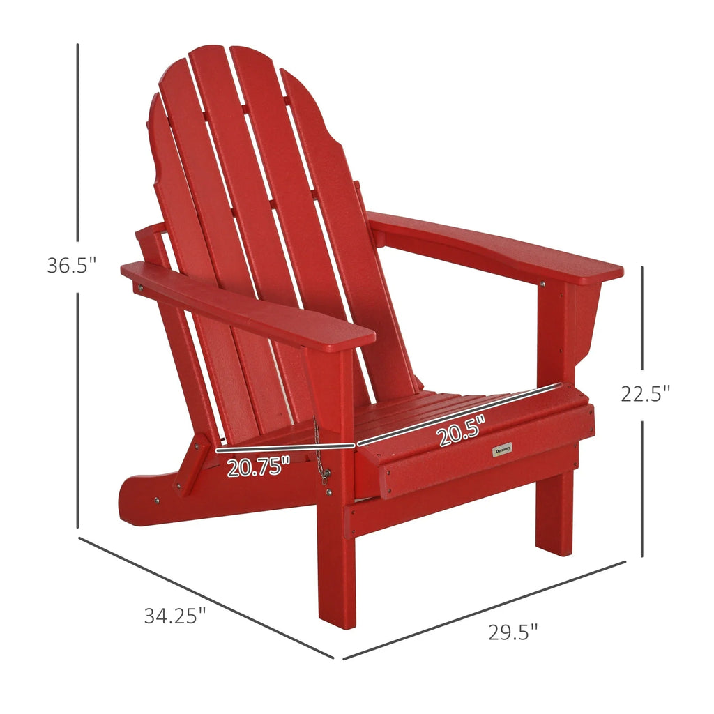 Chaise Adirondack pliante, chaises longues de plage en plastique HDPE toutes saisons pour terrasse et mobilier de jardin