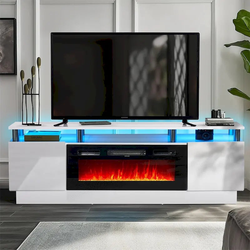 Meuble TV cheminée de 70 po avec foyer électrique de 36 po