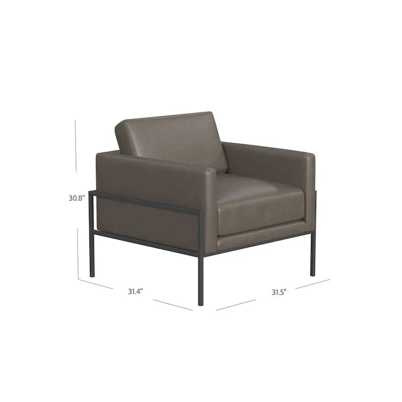 Fauteuil club moderne HomePop rembourré avec cadre en métal