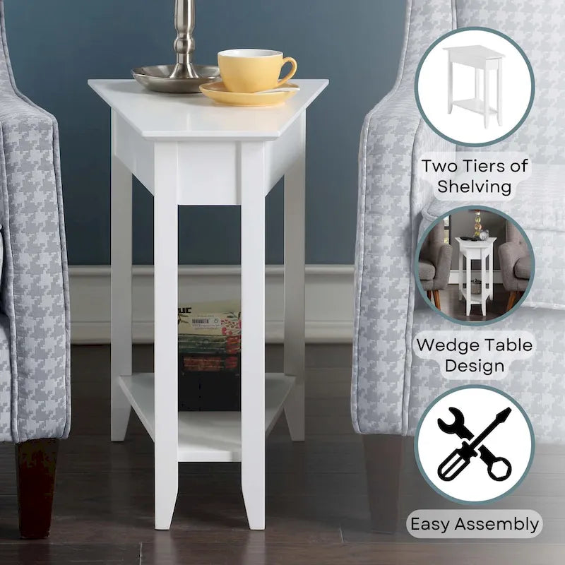 Table d'appoint d'angle American Heritage avec étagère de Convenience Concepts