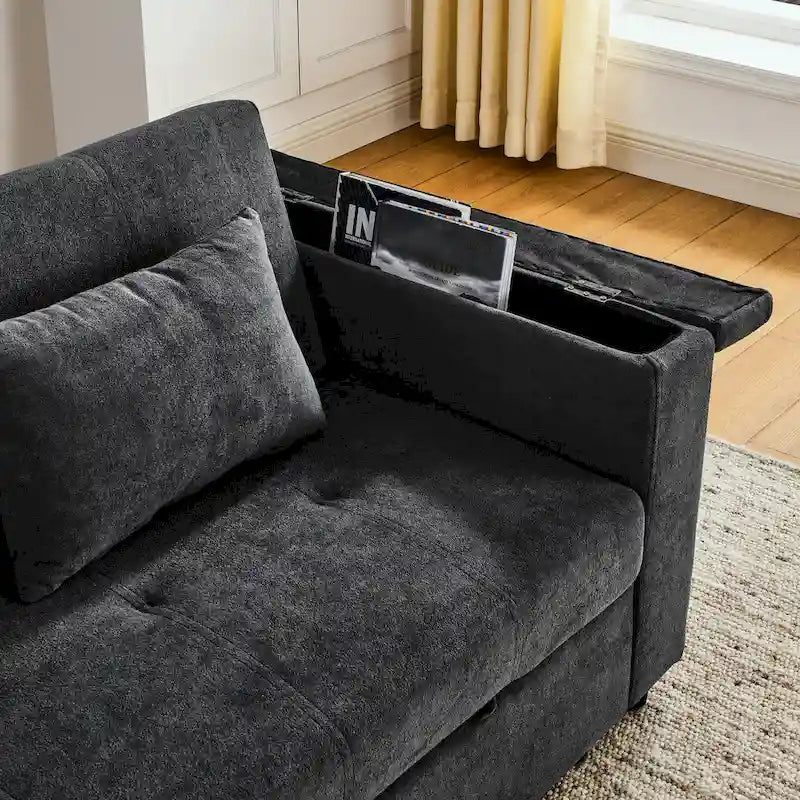 Canapé convertible 54 pouces avec lit gigogne, double assise, fonction relax