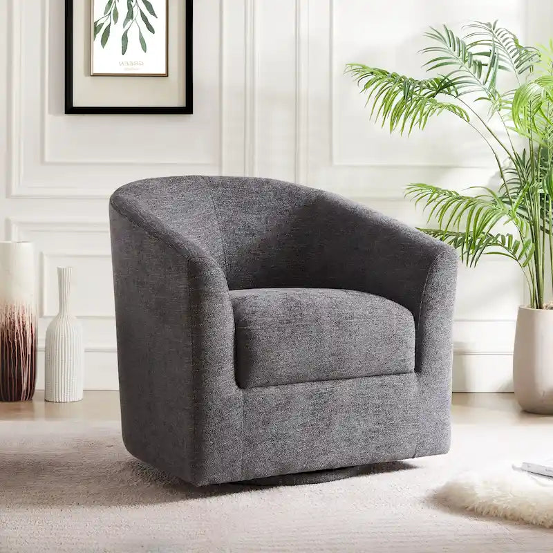 Fauteuil Cuenca moderne en tissu avec piètement pivotant
