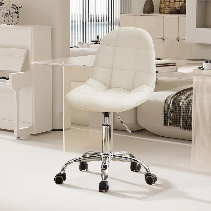 Chaise de bureau à domicile sans accoudoirs Javlergo, chaise de bureau d'ordinateur réglable en hauteur avec roulettes
