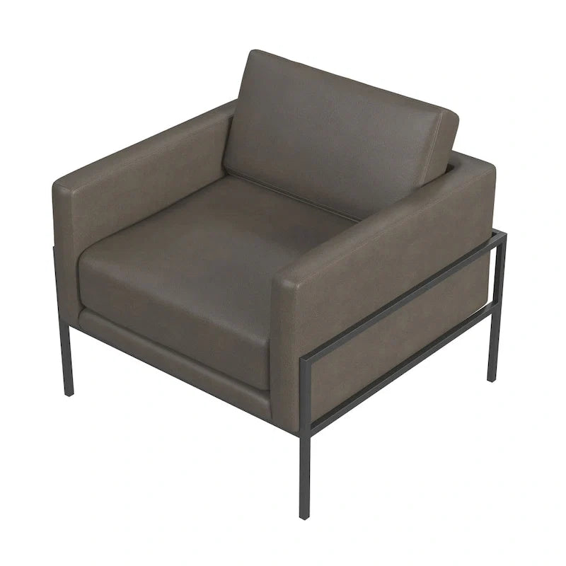 Fauteuil club moderne HomePop rembourré avec cadre en métal
