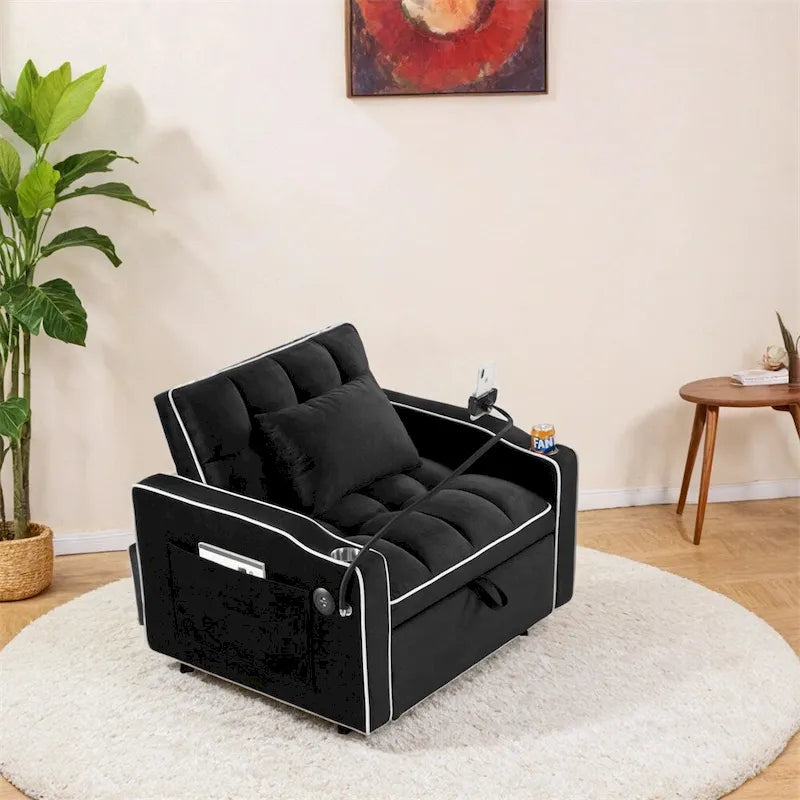 Fauteuil-lit convertible réglable, lit d'appoint escamotable