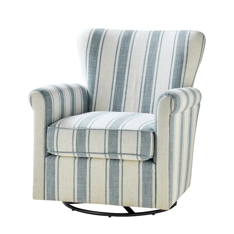 Fauteuil à bascule pivotant Georg en tissu confortable à motif floral avec accoudoirs arrondis par HULALA HOME