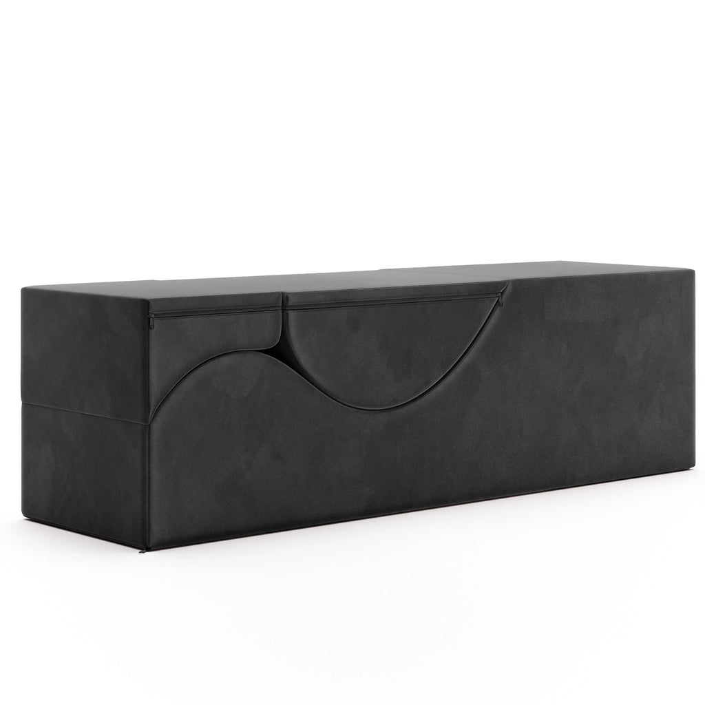 Avana Kami Chaise convertible / Yoga & Massage - Pouf 2 en 1 avec chaise longue de yoga escamotable, Microvelours - N/A