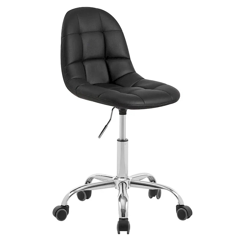 Chaise de bureau à domicile sans accoudoirs Javlergo, chaise de bureau d'ordinateur réglable en hauteur avec roulettes