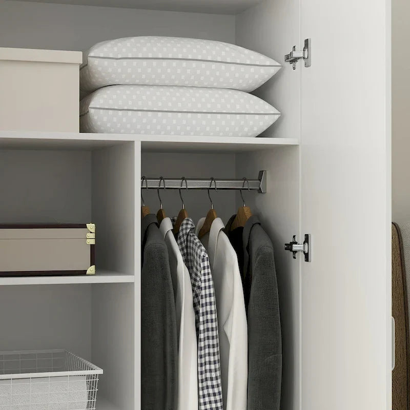 Armoire de chambre autonome à 2 portes avec tringle à vêtements