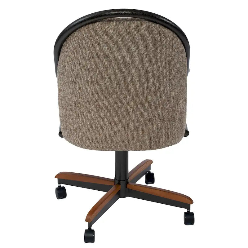 Chaise pivotante et inclinable à roulettes avec coussin pour salle à manger décontractée