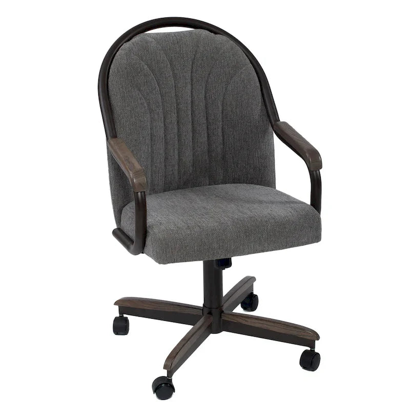 Chaise pivotante et inclinable à roulettes avec coussin pour salle à manger décontractée