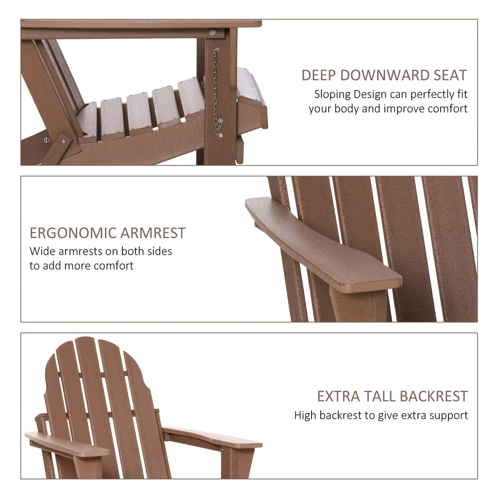 Chaise Adirondack pliante, chaises longues de plage en plastique HDPE toutes saisons pour terrasse et mobilier de jardin