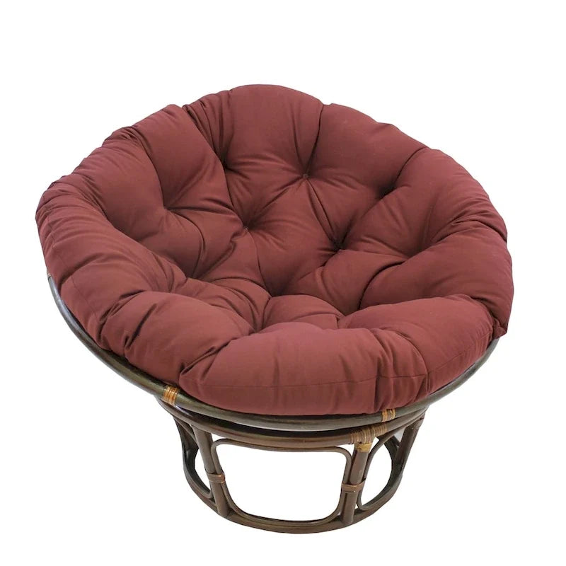 Fauteuil Papasan en rotin de 42 pouces avec coussin en sergé