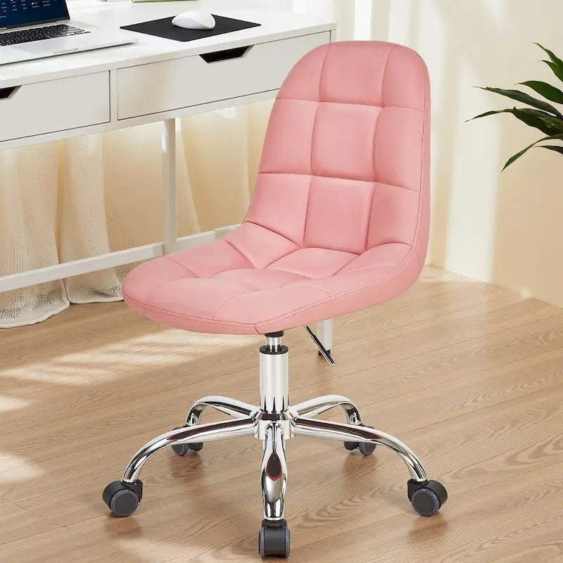 Chaise de bureau à domicile sans accoudoirs Javlergo, chaise de bureau d'ordinateur réglable en hauteur avec roulettes