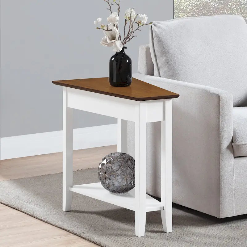 Table d'appoint d'angle American Heritage avec étagère de Convenience Concepts