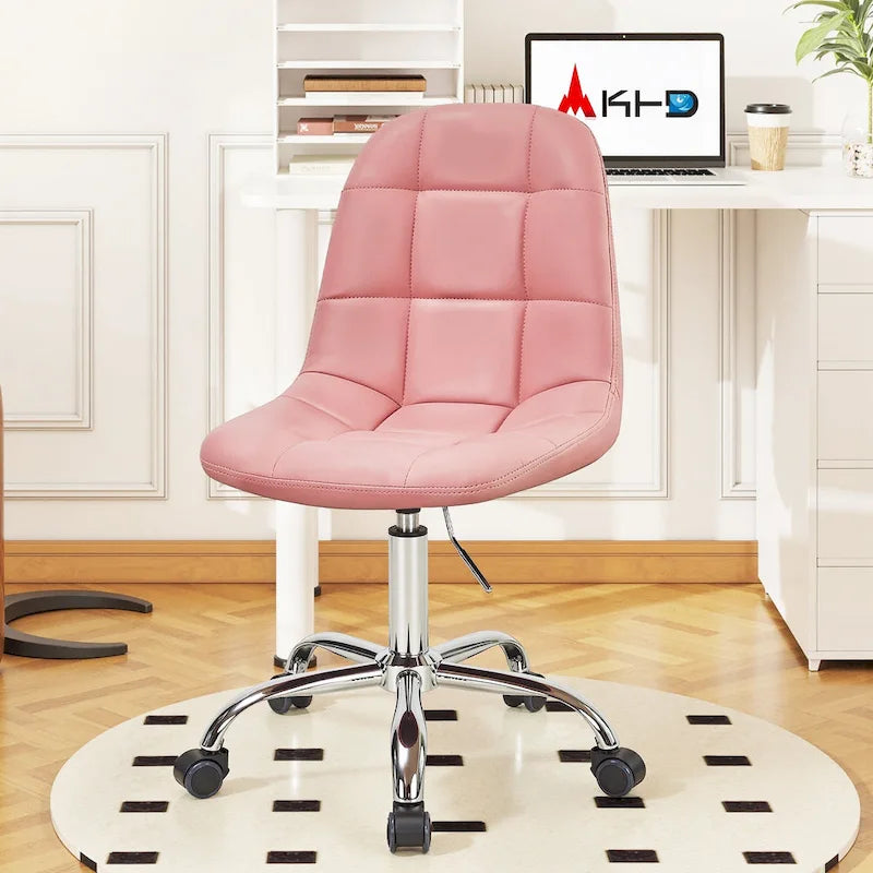 Chaise de bureau à domicile sans accoudoirs Javlergo, chaise de bureau d'ordinateur réglable en hauteur avec roulettes