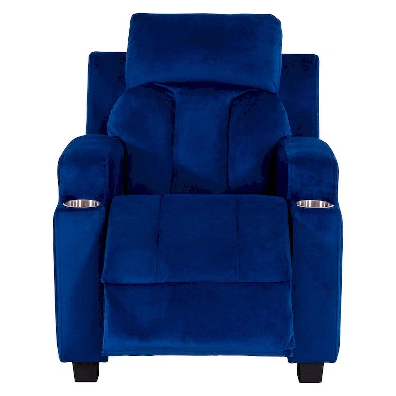 Fauteuil inclinable de luxe pour enfants avec repose-pieds, appuie-tête et 2 porte-gobelets, en microfibre, pour les enfants de 3 ans et plus