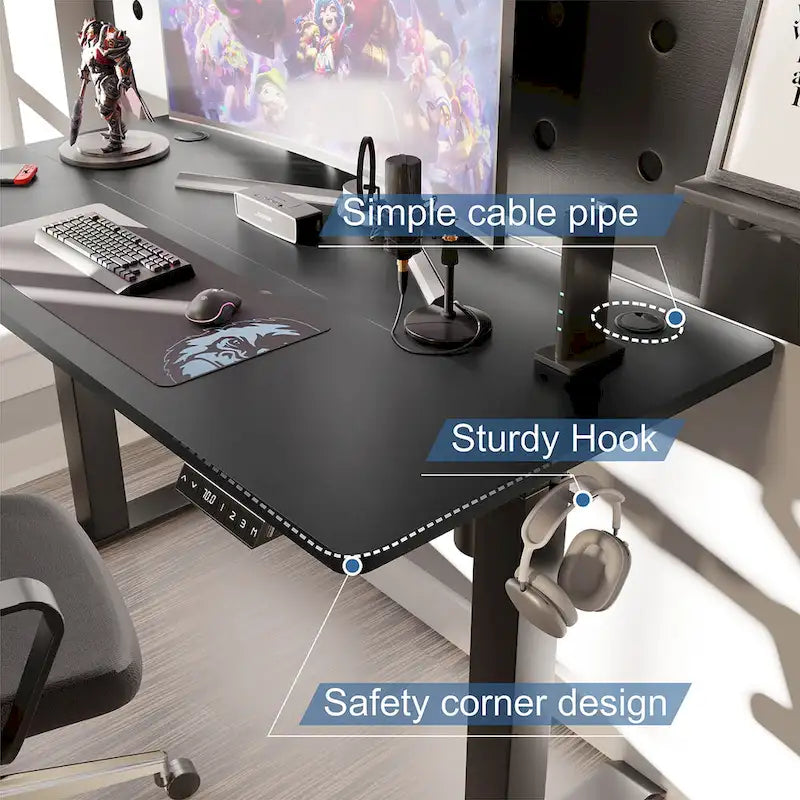 Futzca Bureau assis debout électrique réglable en hauteur avec plateau en épicéa