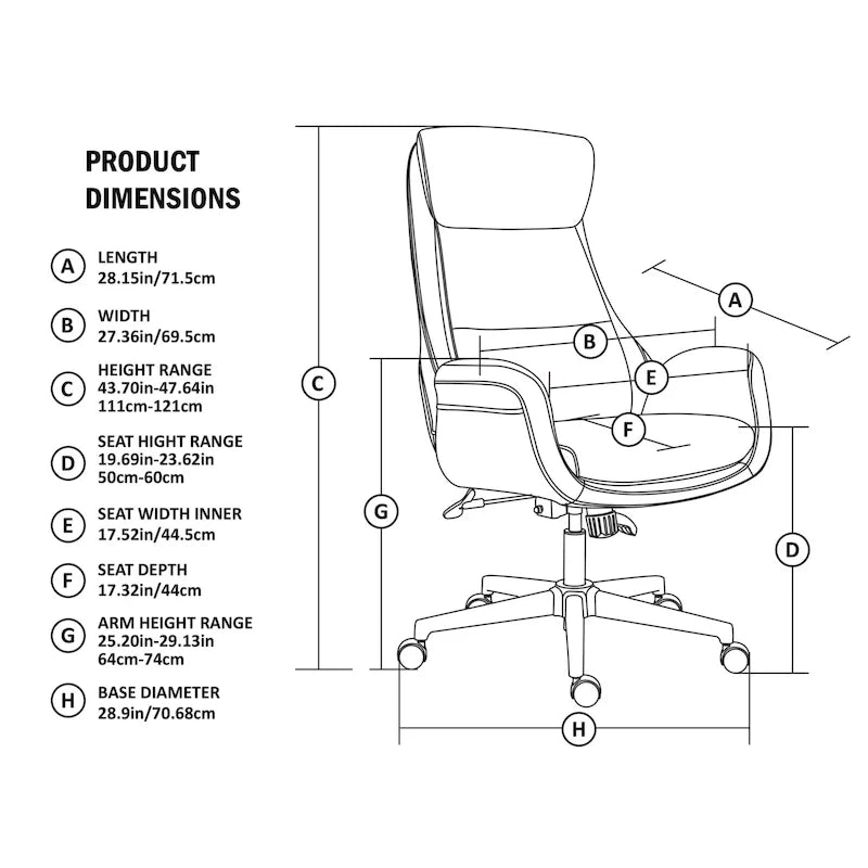 Chaise de bureau en similicuir - Pivotante - Plusieurs coloris