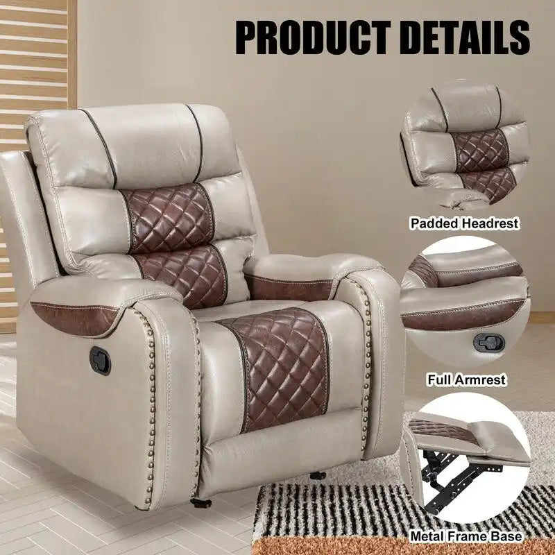 Grand fauteuil inclinable en similicuir de style américain pour salon