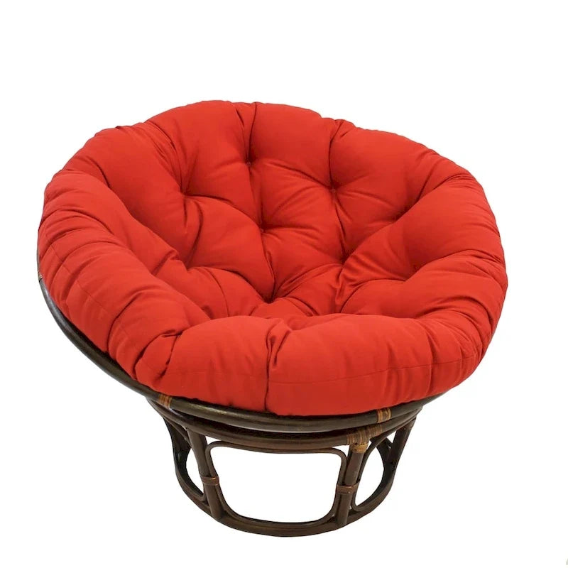 Fauteuil Papasan en rotin de 42 pouces avec coussin en sergé