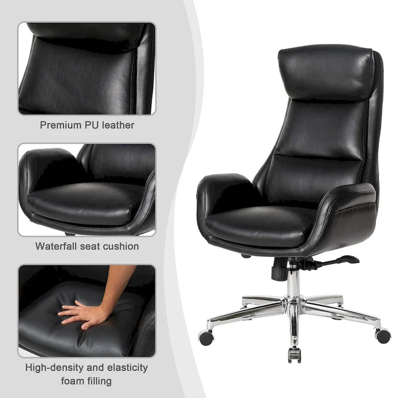 Chaise de bureau en similicuir - Pivotante - Plusieurs coloris
