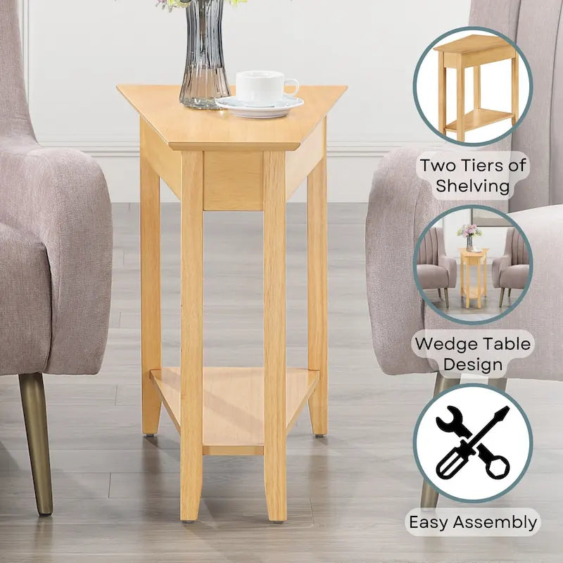 Table d'appoint d'angle American Heritage avec étagère de Convenience Concepts