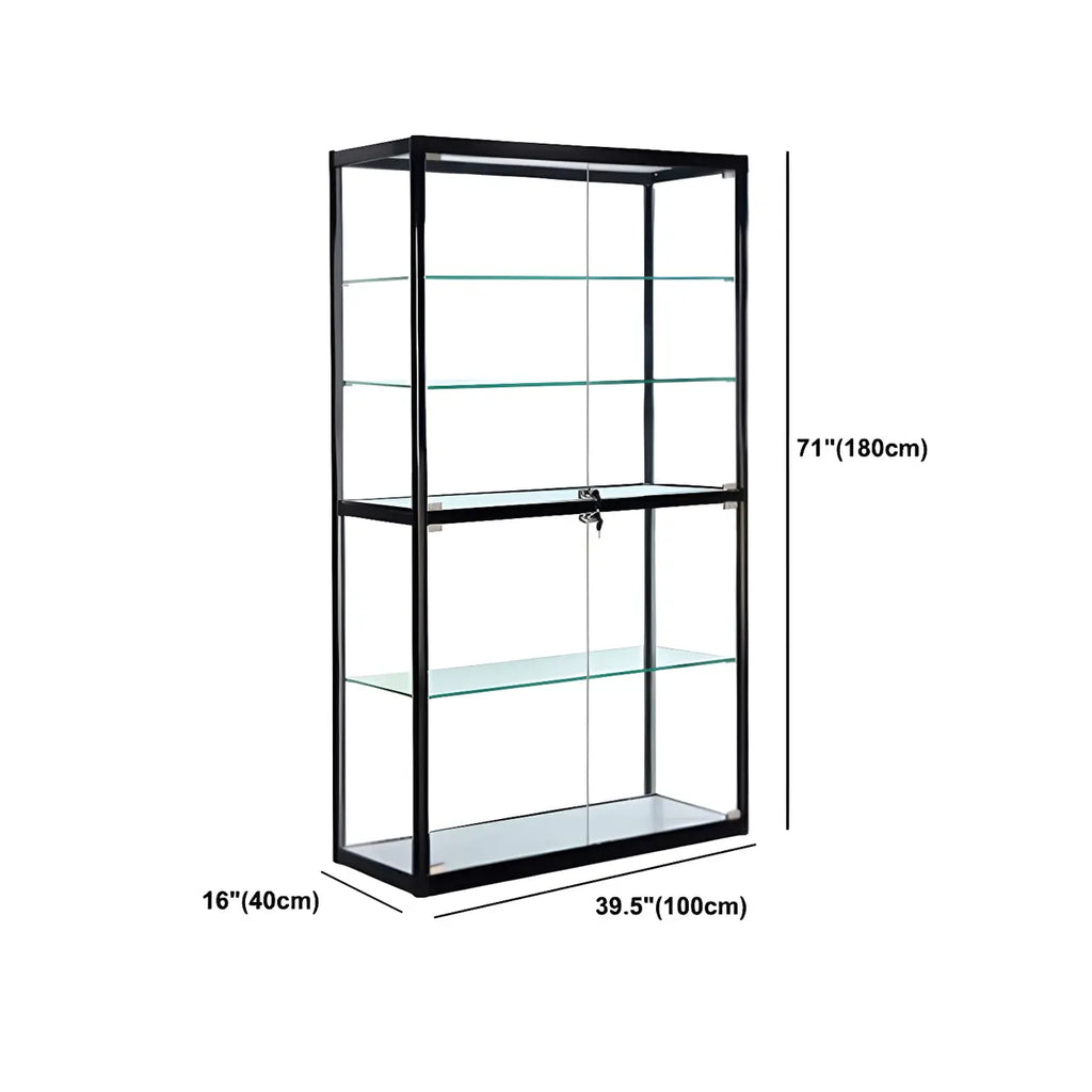 Vitrine rectangulaire contemporaine en verre noir