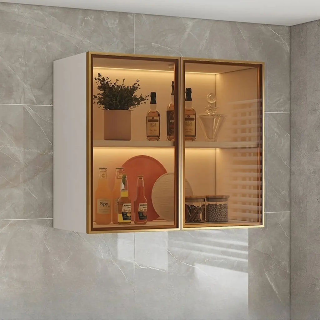 Armoire de cuisine murale grise en bois pour rangement