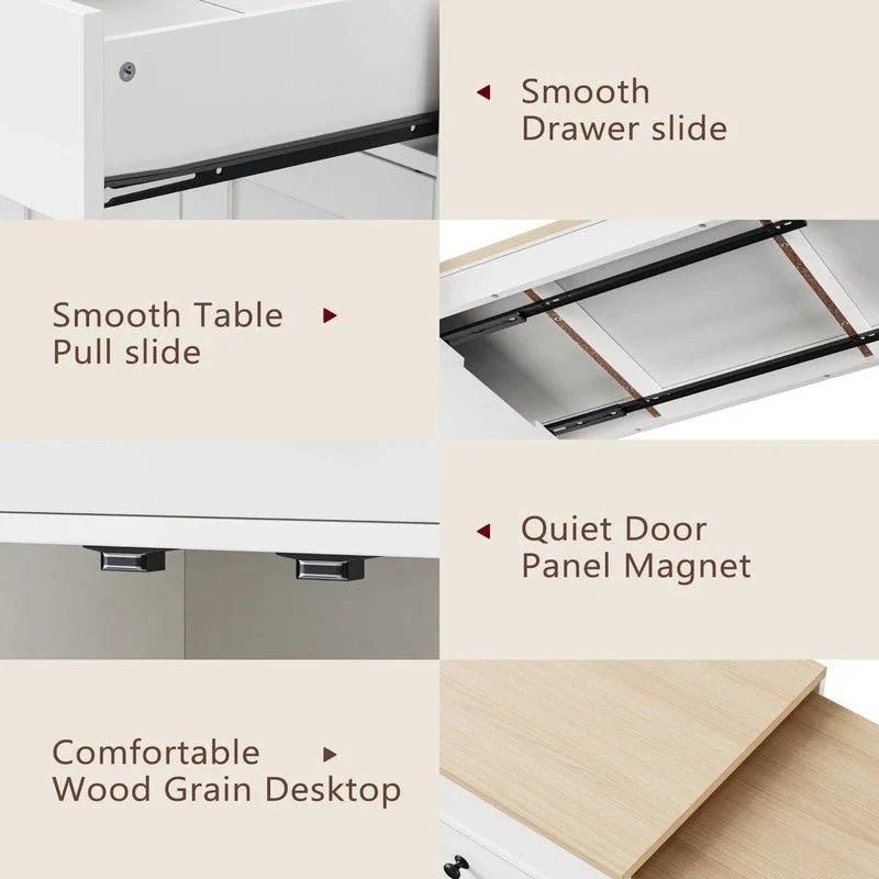 Îlot de cuisine avec table à manger extensible