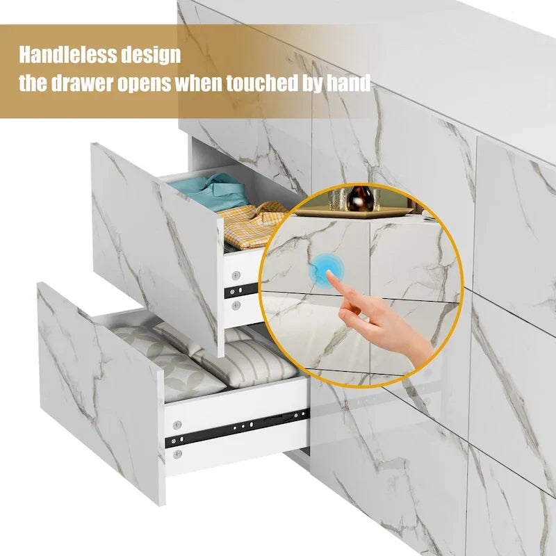 Commode à 9 tiroirs Tour de rangement pour chambre à coucher avec lumière