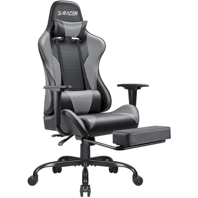Chaise de jeu avec repose-pieds - Chaise de bureau ergonomique