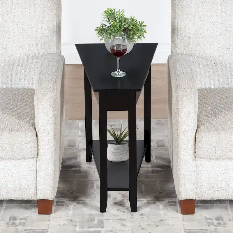 Table d'appoint d'angle American Heritage avec étagère de Convenience Concepts