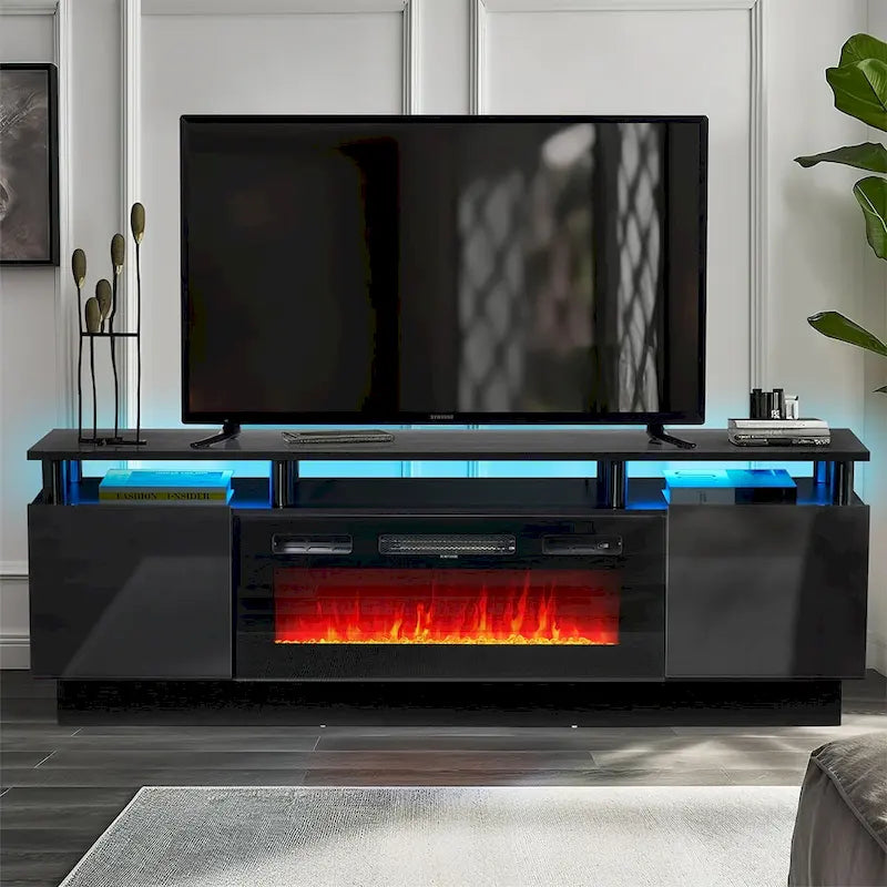 Meuble TV cheminée de 70 po avec foyer électrique de 36 po