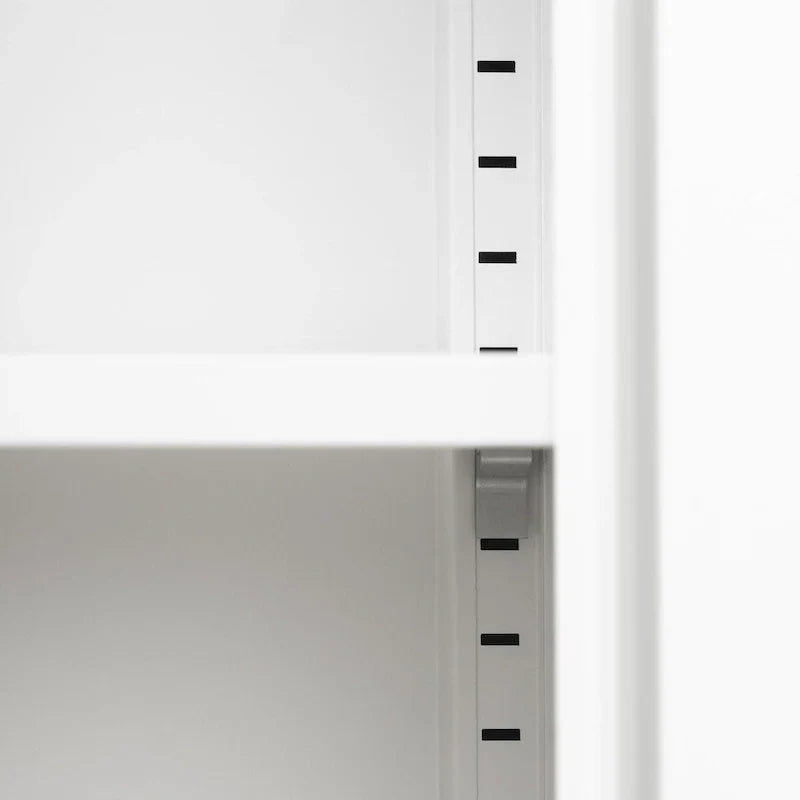 Armoire de rangement métallique à 2 portes avec étagères réglables