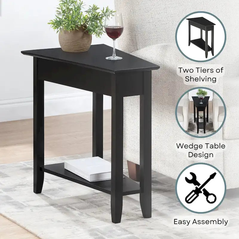 Table d'appoint d'angle American Heritage avec étagère de Convenience Concepts