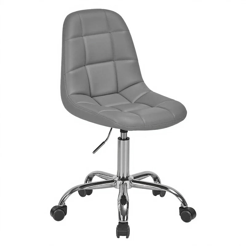 Chaise de bureau à domicile sans accoudoirs Javlergo, chaise de bureau d'ordinateur réglable en hauteur avec roulettes